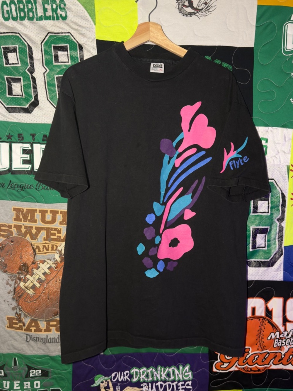 Vintage Flyte Abstract Graphic T-Shirt – Made in USA | XL | 90s Single Stitch
